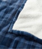 L.L.Bean unisex slechte pluche sherpa plaid haven grijs beddengoed VT0644561 - Image 3