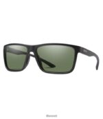 L.L.Bean unisex Smith riptide chromapop gepolariseerde spiegelzonnebril mat zwart/polair grijs groen accessoires voor buiten VT0643580