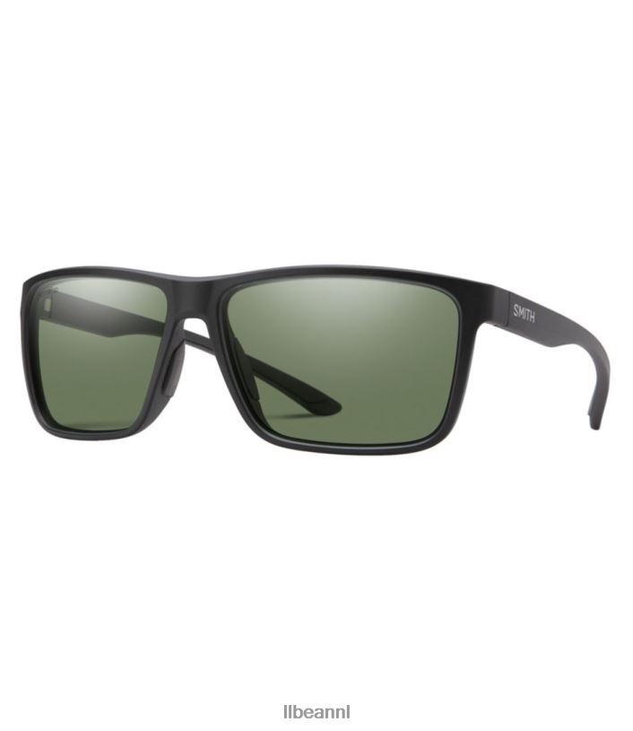 L.L.Bean unisex Smith riptide chromapop gepolariseerde spiegelzonnebril mat zwart/polair grijs groen accessoires voor buiten VT0643580 - Image 1