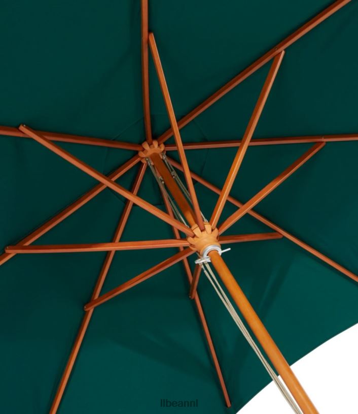 L.L.Bean unisex sunbrella marktparaplu hout jagersgroen achtertuin en terras VT0645557 - Image 2