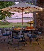 L.L.Bean unisex sunbrella marktparaplu hout jagersgroen achtertuin en terras VT0645557 - Image 5
