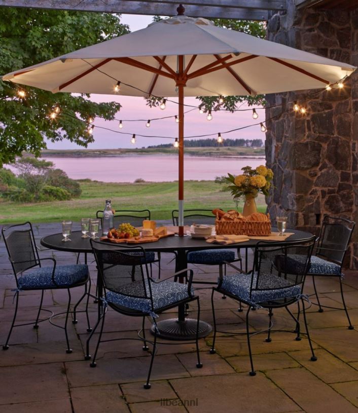 L.L.Bean unisex sunbrella marktparaplu hout jagersgroen achtertuin en terras VT0645557 - Image 5