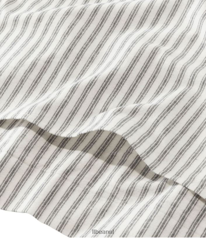 L.L.Bean unisex ultrazacht comfort flanellen dekbedovertrek collectie streep veldspaat beddengoed VT0644489 - Image 5