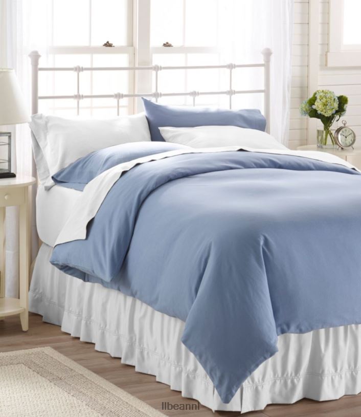 L.L.Bean unisex ultrazacht comfort flanellen laken plat grijs gemêleerd beddengoed VT0647138 - Image 2