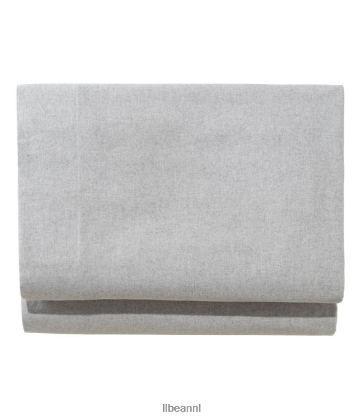 L.L.Bean unisex ultrazacht comfort flanellen laken plat grijs gemêleerd beddengoed VT0647138 - Image 1