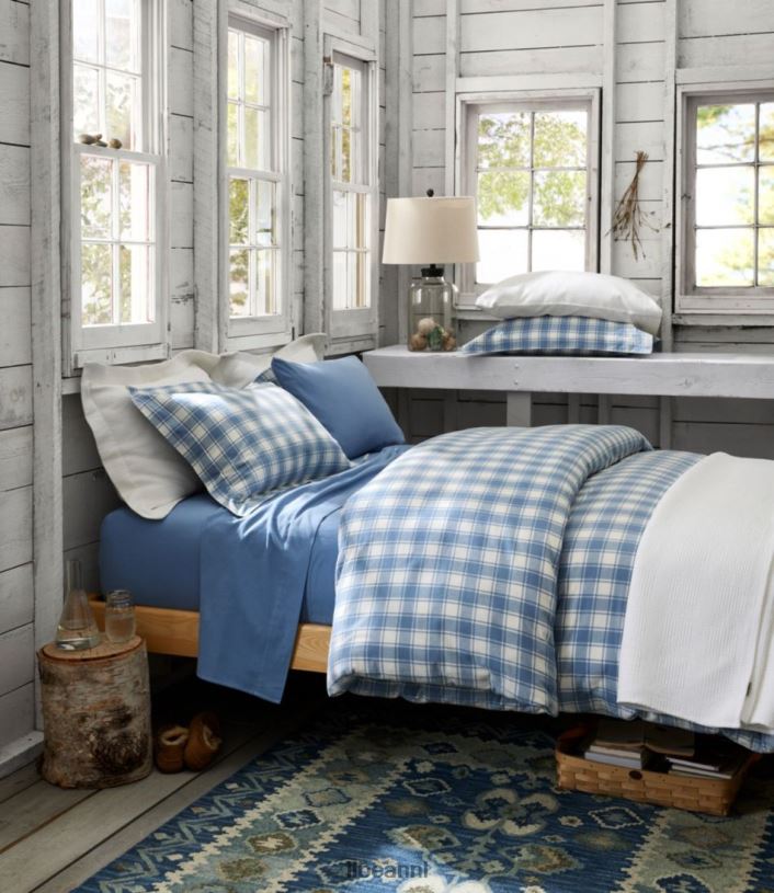 L.L.Bean unisex ultrazacht comfort flanellen laken plat vorstgrijs beddengoed VT0647327 - Image 4