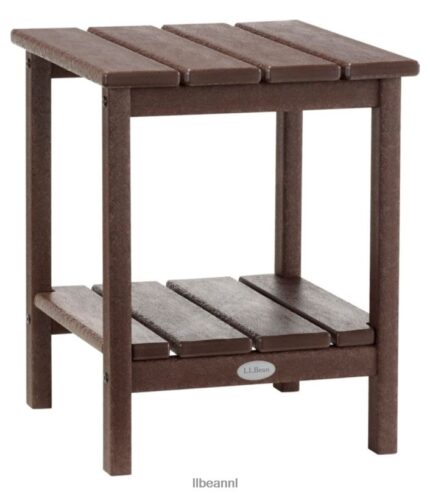 L.L.Bean unisex vierkante bijzettafel voor alle weersomstandigheden mahonie achtertuin en terras VT0646811