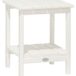 L.L.Bean unisex vierkante bijzettafel voor alle weersomstandigheden wit achtertuin en terras VT0647258