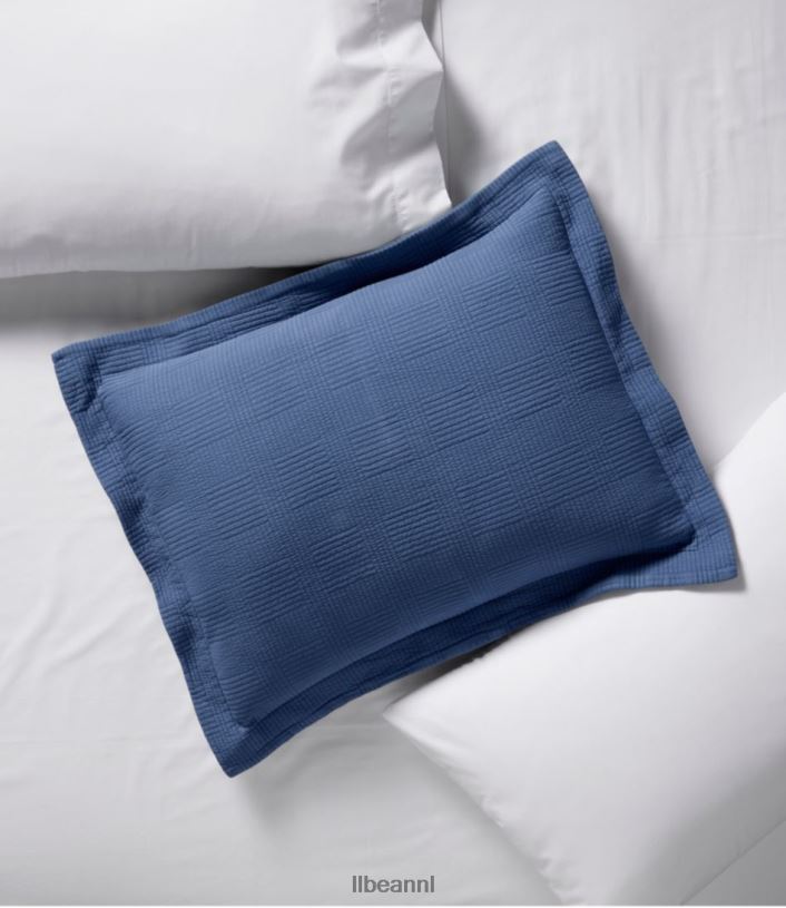 L.L.Bean unisex vintage matelasse schijnvertoning atlantisch blauw beddengoed VT0646316 - Image 1