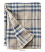 L.L.Bean unisex wasbare wollen dekenplaid natuurlijke heide beddengoed VT0645536