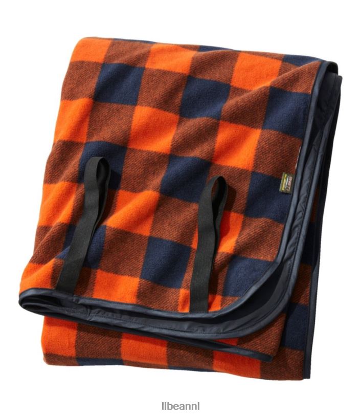 L.L.Bean unisex waterdichte buitendeken piek oranje buffelplaid accessoires voor buiten VT0643934 - Image 1