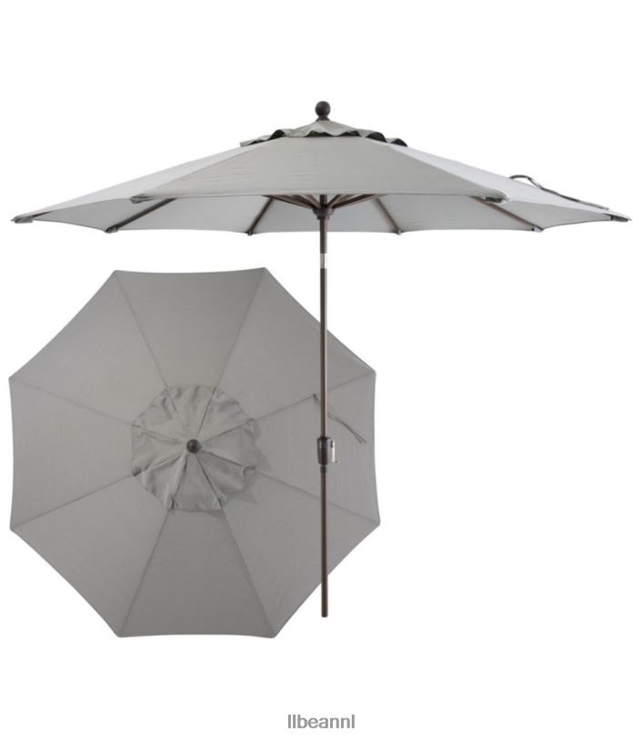 L.L.Bean unisex weerbestendige 9' marktparaplu-drukknop kei achtertuin en terras VT0644462 - Image 1