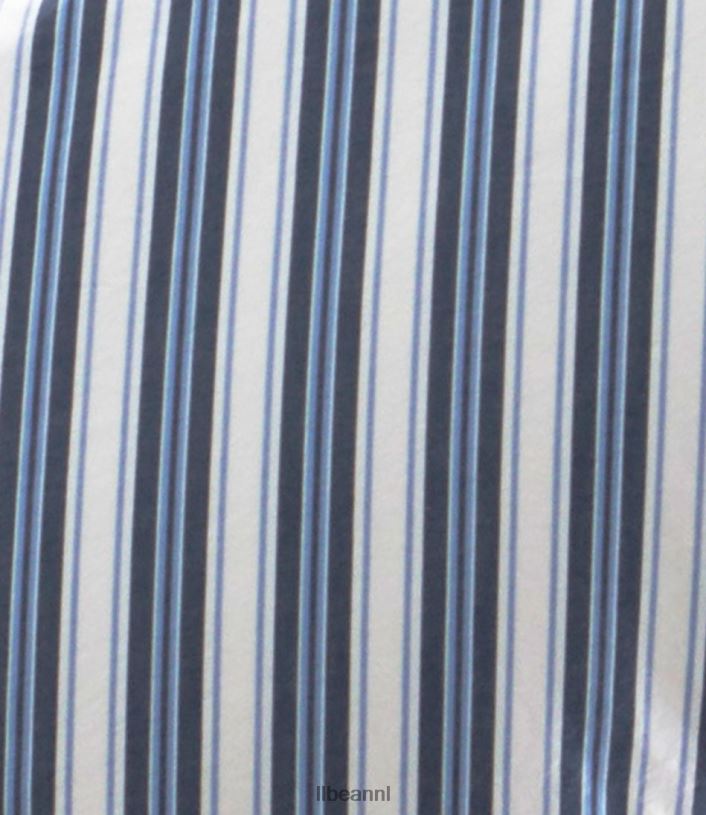 L.L.Bean unisex zongewassen perkal dekbedovertrek met strepen marineblauw beddengoed VT0642731 - Image 2