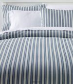 L.L.Bean unisex zongewassen perkal dekbedovertrek met strepen marineblauw beddengoed VT0642731