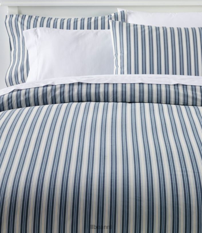 l_l_bean_unisex_zongewassen_perkal_dekbedovertrek_met_strepen_marineblauw_beddengoed_vt0642731.jpg L.L.Bean unisex zongewassen perkal dekbedovertrek met strepen marineblauw beddengoed VT0642731 - Image 1