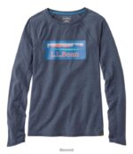 L.L.Bean vrouwen alledaags sunsmart-T-shirt nautische marine katahdin kleding VT064484