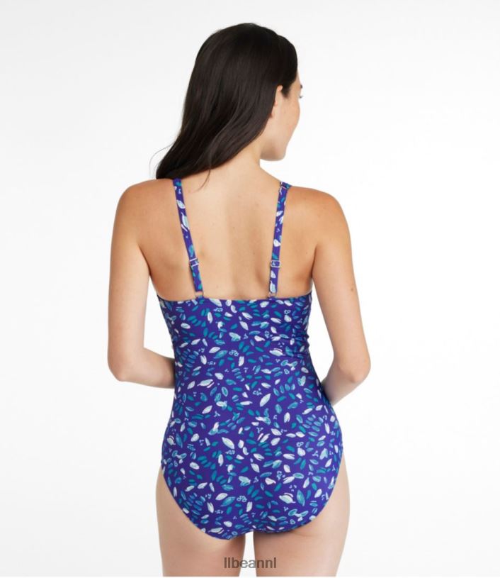 L.L.Bean vrouwen beansport zwemkleding klassieke blauwgroen blauwe penseelstreken kleding VT0644777 - Image 2