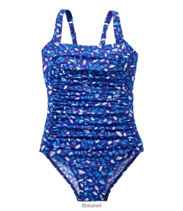 L.L.Bean vrouwen beansport zwemkleding klassieke blauwgroen blauwe penseelstreken kleding VT0644777 - Image 3