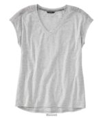 L.L.Bean vrouwen Beyond zacht T-shirt met V-hals lichtgrijze heide kleding VT0646427