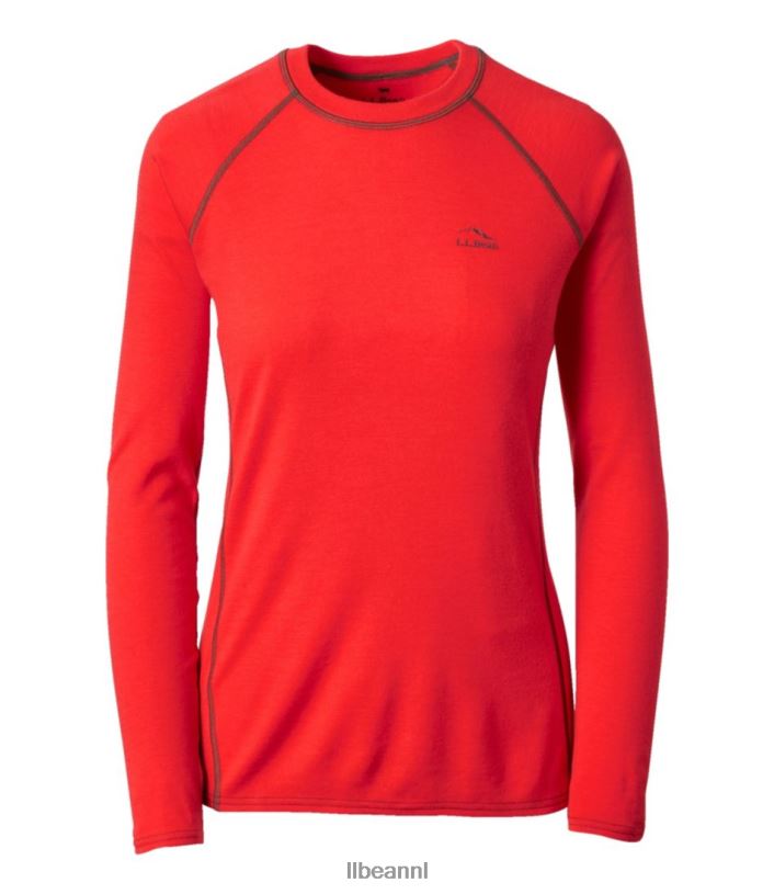 L.L.Bean vrouwen cresta middengewicht 250 crewtop levendig rood kleding VT0646004 - Image 1