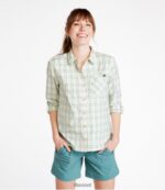 L.L.Bean vrouwen dagelijks sunsmart geweven overhemd met lange mouwen wilde zalm plaid kleding VT0646967 - Image 2