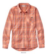 L.L.Bean vrouwen dagelijks sunsmart geweven overhemd met lange mouwen wilde zalm plaid kleding VT0646967