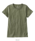 L.L.Bean vrouwen gewassen katoenen t-shirt diepe olijfheide kleding VT0643196