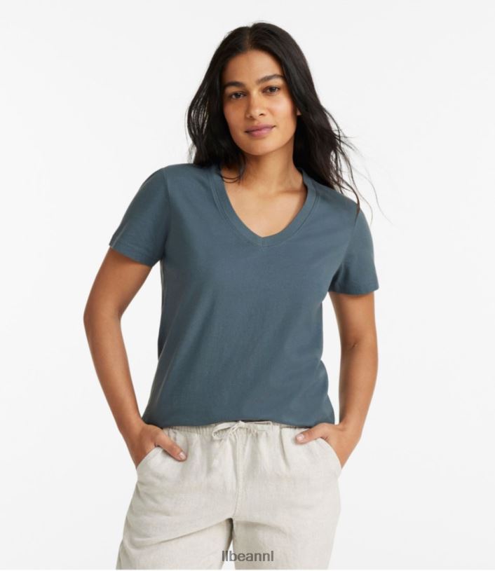 L.L.Bean vrouwen gewassen katoenen t-shirt rangeley blauw kleding VT064229 - Image 2