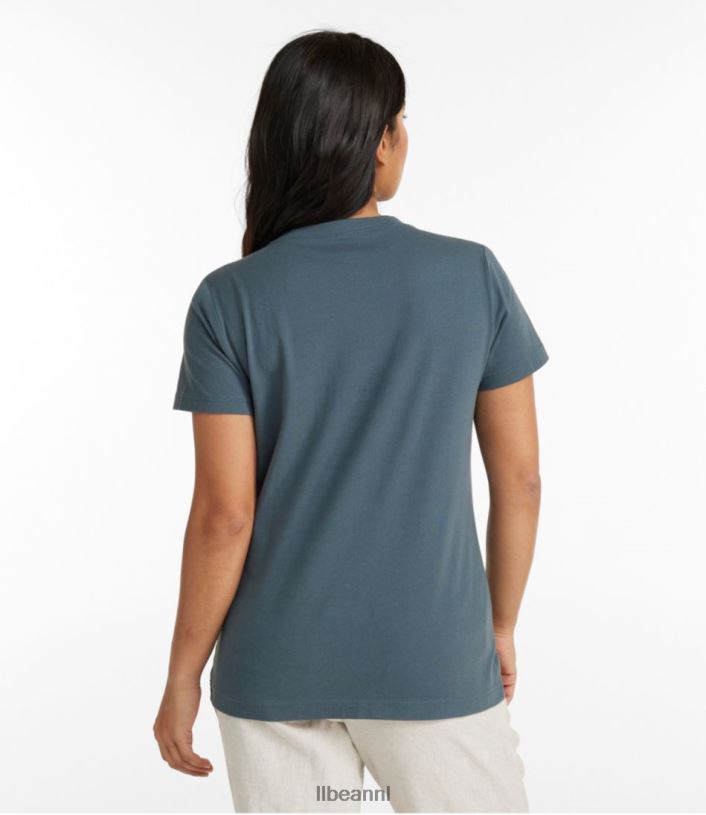 L.L.Bean vrouwen gewassen katoenen t-shirt rangeley blauw kleding VT064229 - Image 3