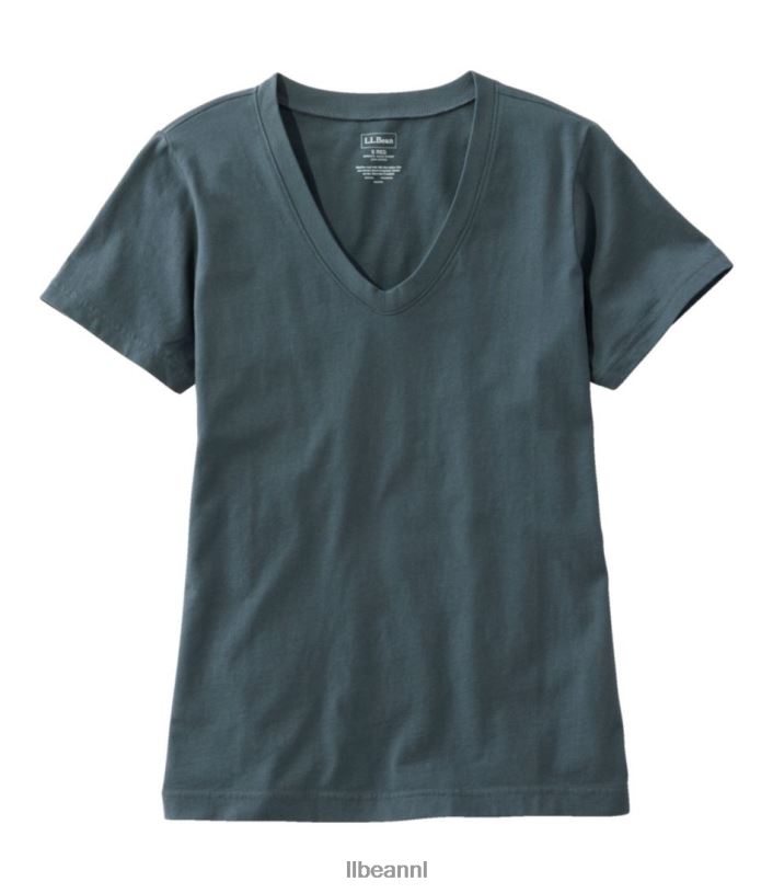 L.L.Bean vrouwen gewassen katoenen t-shirt rangeley blauw kleding VT064229 - Image 1