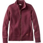 L.L.Bean vrouwen gewatteerd sweatshirt met volledige ritssluiting diepe wijn kleding VT0642947