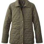 L.L.Bean vrouwen gewatteerde rijjas diepe olijf bovenkleding VT0645071