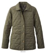 L.L.Bean vrouwen gewatteerde rijjas diepe olijf bovenkleding VT0645071