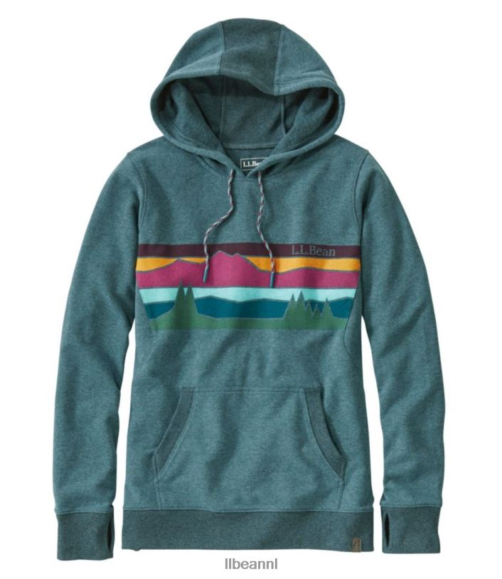 L.L.Bean vrouwen gezellige kamphoodie sparren heide kleurenbalken kleding VT0646577 - Image 1