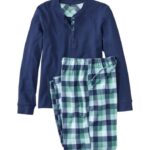 L.L.Bean vrouwen gezellige pyjamaset helder marineblauw/zeedennen plaid kleding VT0643004