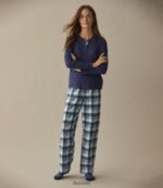 L.L.Bean vrouwen gezellige pyjamaset helder marineblauw/zeedennen plaid kleding VT0643004 - Image 5