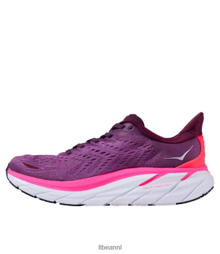 L.L.Bean vrouwen hoka clifton 8 hardloopschoenen druivenwijn/bessenbes schoenen VT0641069 - Image 2