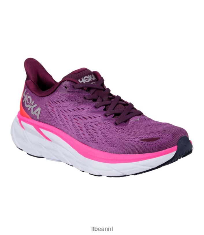 L.L.Bean vrouwen hoka clifton 8 hardloopschoenen druivenwijn/bessenbes schoenen VT0641069 - Image 6