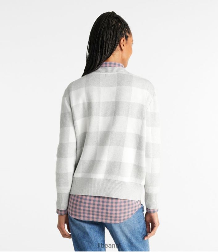 L.L.Bean vrouwen katoen/kasjmier trui grijze heide buffel kleding VT064142 - Image 3