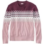 L.L.Bean vrouwen katoen/kasjmier trui vervaagde aubergine-intarsia kleding VT0643076