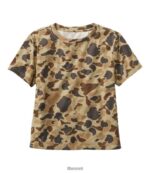 L.L.Bean vrouwen kenmerkend Rangeley katoenen T-shirt bleke olijfkleurige camouflage kleding VT0646532