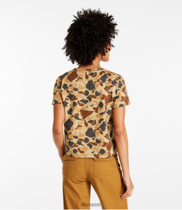L.L.Bean vrouwen kenmerkend Rangeley katoenen T-shirt bleke olijfkleurige camouflage kleding VT0646532 - Image 3