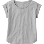 L.L.Bean vrouwen kenmerkend Rangeley katoenen T-shirt grijze heide kleding VT0642974