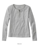 L.L.Bean vrouwen kenmerkend Rangeley katoenen T-shirt grijze heide kleding VT0643517