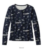 L.L.Bean vrouwen kenmerkend Rangeley katoenen T-shirt marine schilderachtig kleding VT0646643