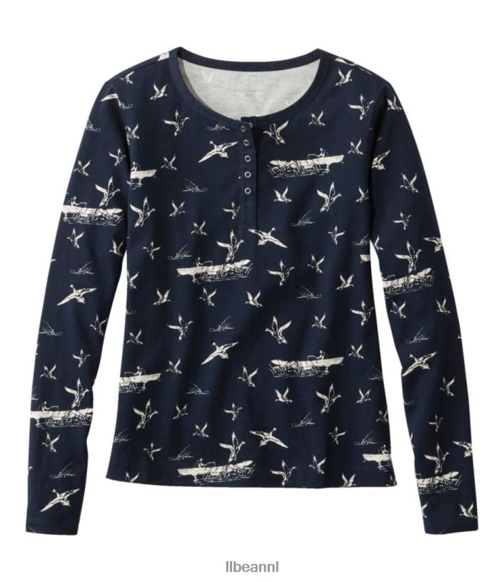 l_l_bean_vrouwen_kenmerkend_rangeley_katoenen_t_shirt_marine_schilderachtig_kleding_vt0646643.jpg L.L.Bean vrouwen kenmerkend Rangeley katoenen T-shirt marine schilderachtig kleding VT0646643 - Image 1