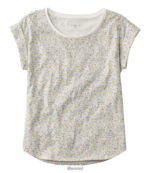 L.L.Bean vrouwen kenmerkend Rangeley katoenen T-shirt zeildoek bloemen kleding VT06449