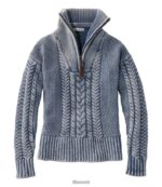 L.L.Bean vrouwen kenmerkende katoenen visserstrui atlantisch blauw gewassen kleding VT0643457