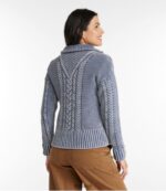 L.L.Bean vrouwen kenmerkende katoenen visserstrui atlantisch blauw gewassen kleding VT0643457 - Image 3