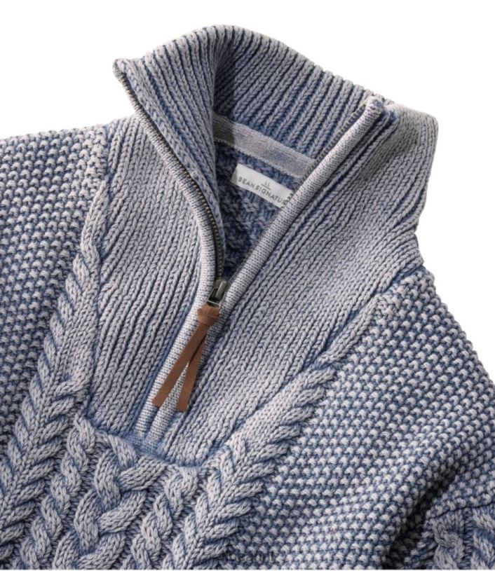 L.L.Bean vrouwen kenmerkende katoenen visserstrui atlantisch blauw gewassen kleding VT0643457 - Image 4